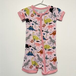 Little Sleepies Pink Dinosaur Footies